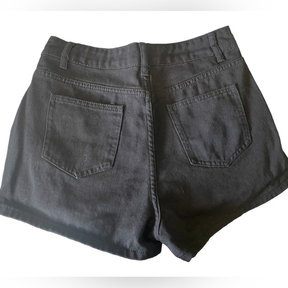 Shein Jean Shorts. Zip up. Black with butterflies. Size Small. - Picture 2 of 5